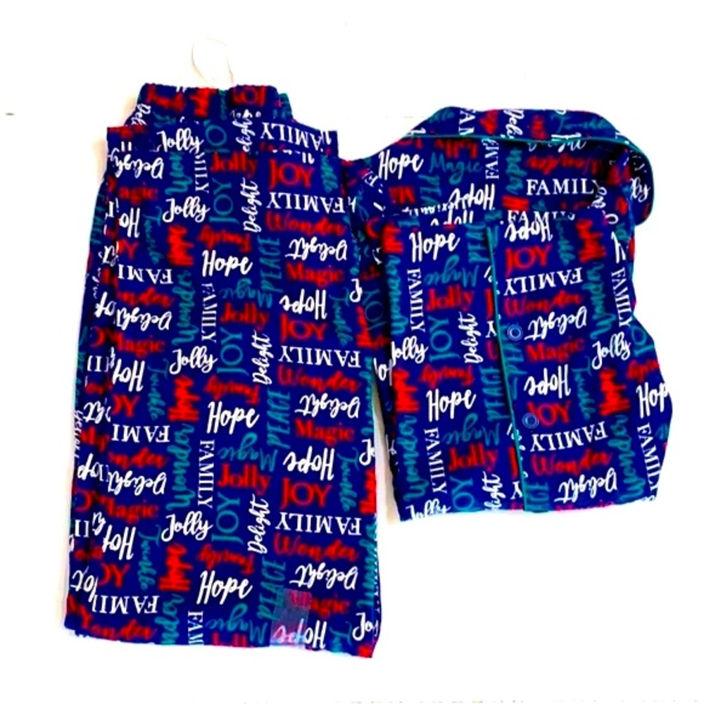 NWT Kim Rogers (Belk) Women Blue Hope, Peace & Family Flannel Pajama Set - Picture 3 of 3